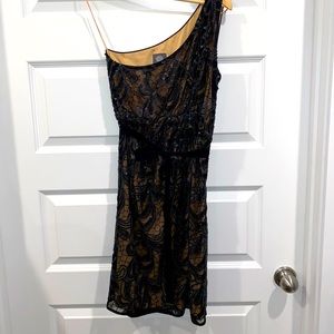Vince Camuto Black One Shoulder Dress